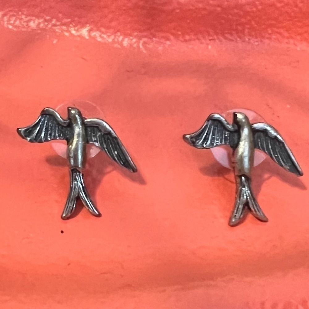 Sparrow Earrings, Bird Earrings, Surgical Steel Post